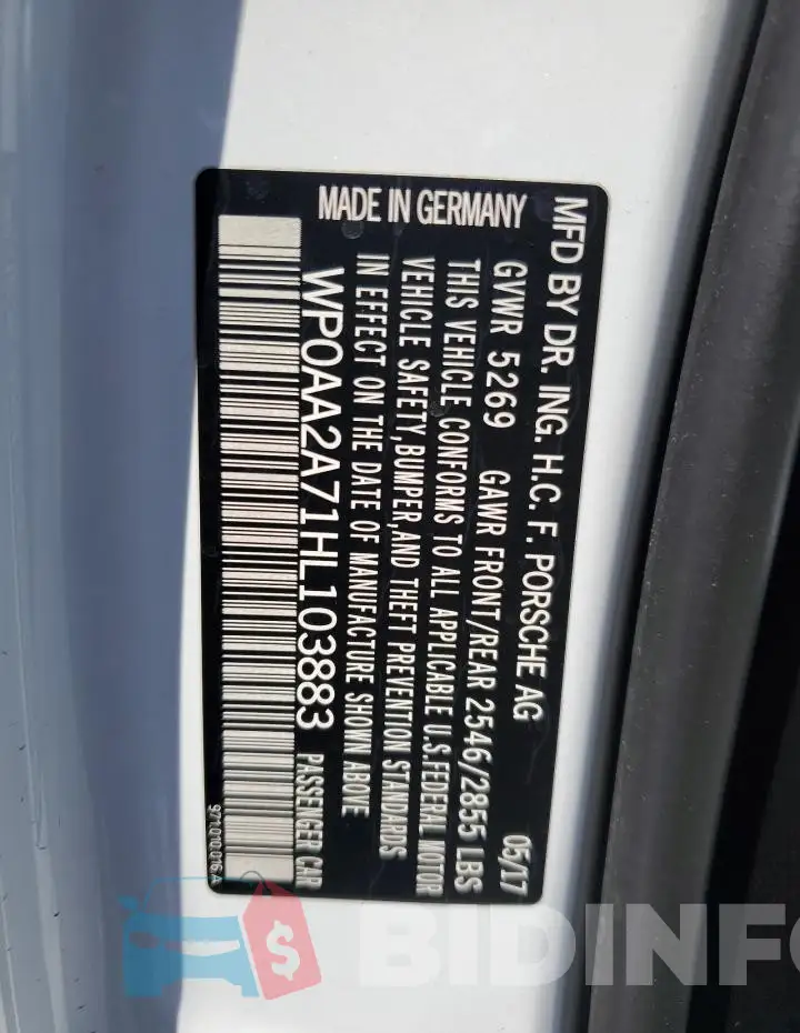 WP0AA2A71HL103883 Photo# 13