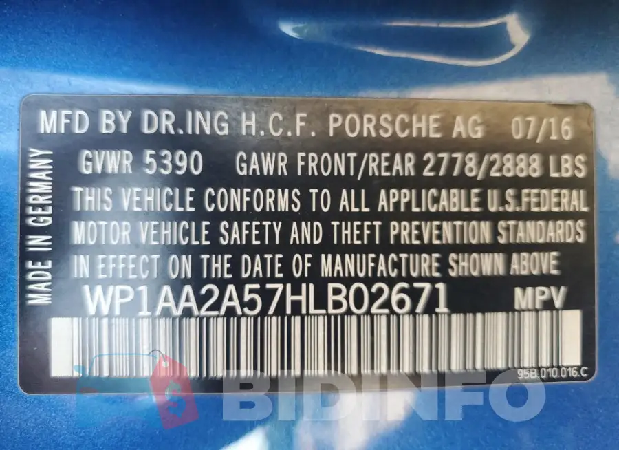 WP1AA2A57HLB02671 Photo# 12