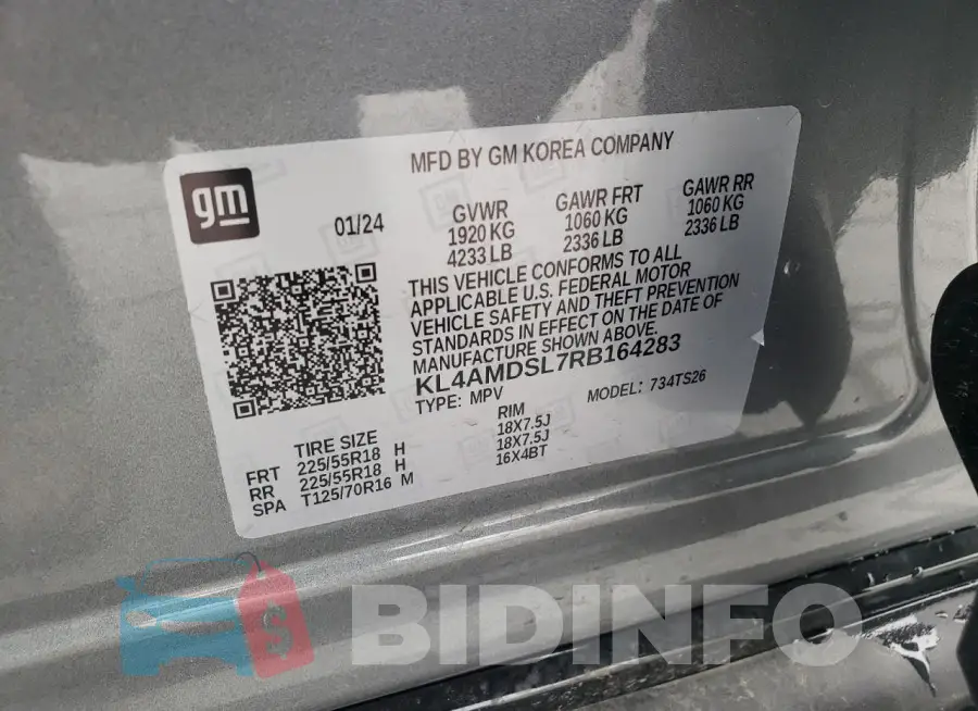 KL4AMDSL7RB164283 Photo# 14