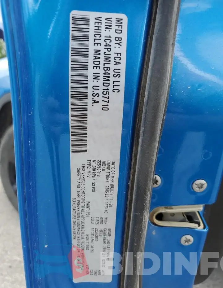 1C4PJMLB4MD157710 Photo# 13