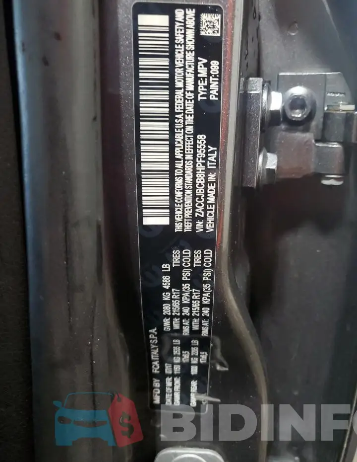 ZACCJBCB8HPF95558 Photo# 13