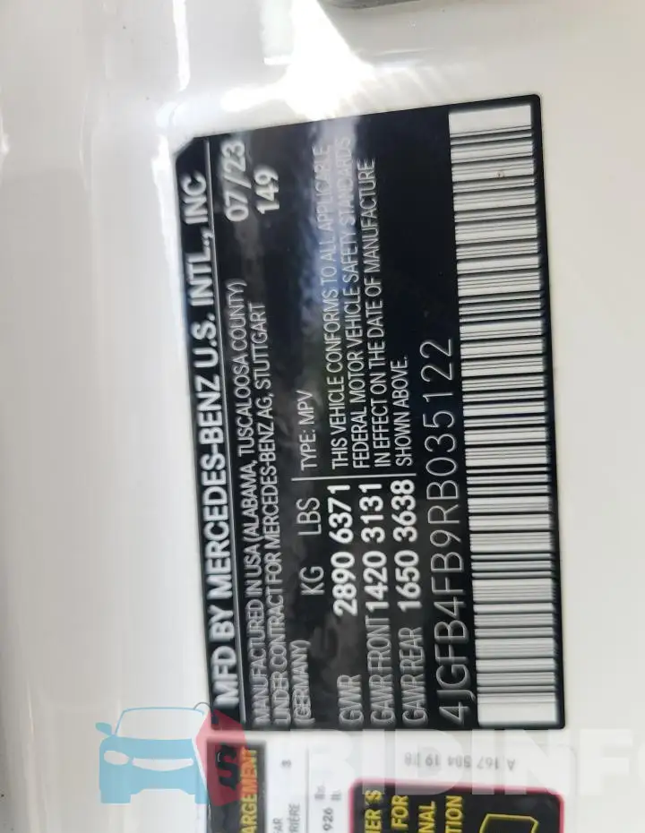 4JGFB4FB9RB035122 Photo# 13