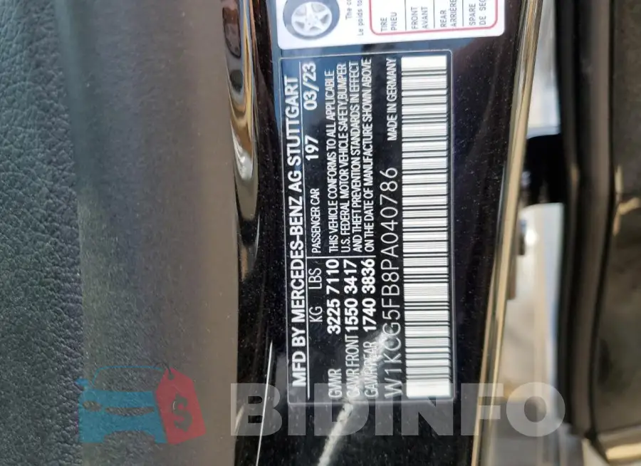 W1KCG5FB8PA040786 Photo# 13