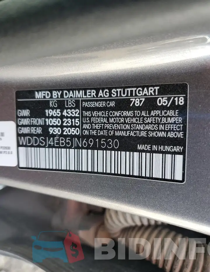 WDDSJ4EB5JN691530 Photo# 12