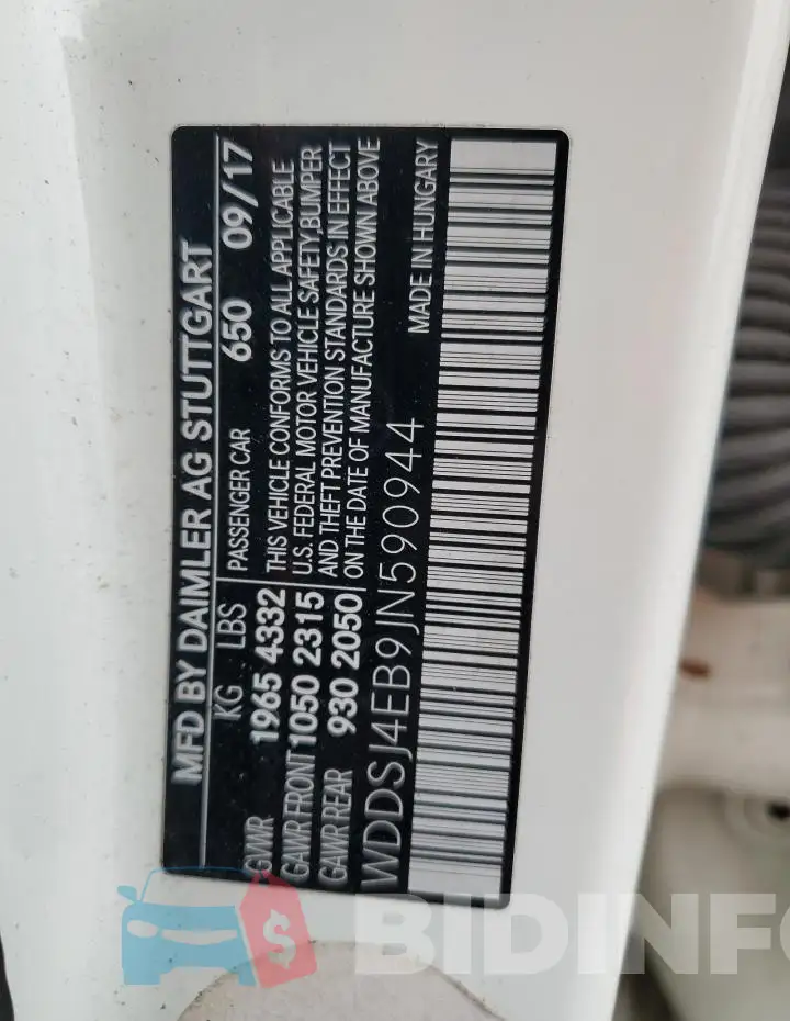 WDDSJ4EB9JN590944 Photo# 12