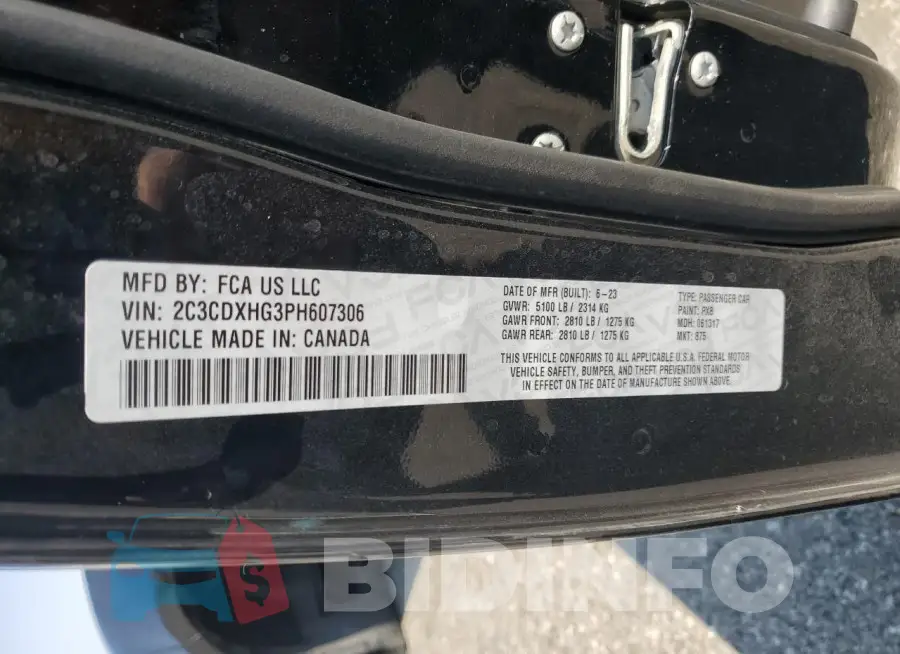 2C3CDXHG3PH607306 Photo# 13