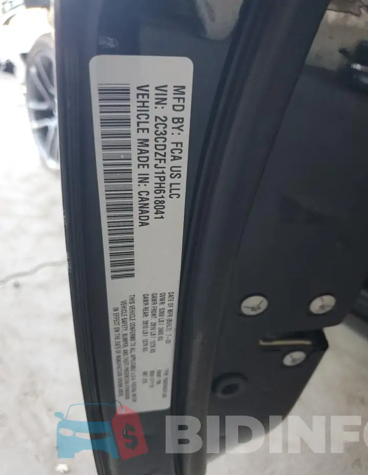2C3CDZFJ1PH618041 Photo# 12