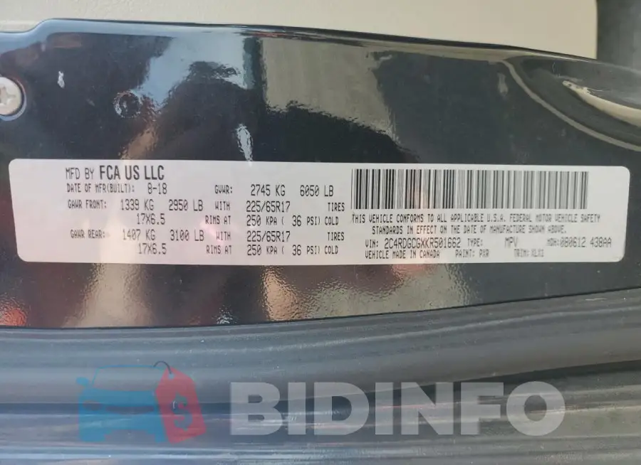 2C4RDGCGXKR501662 Photo# 13
