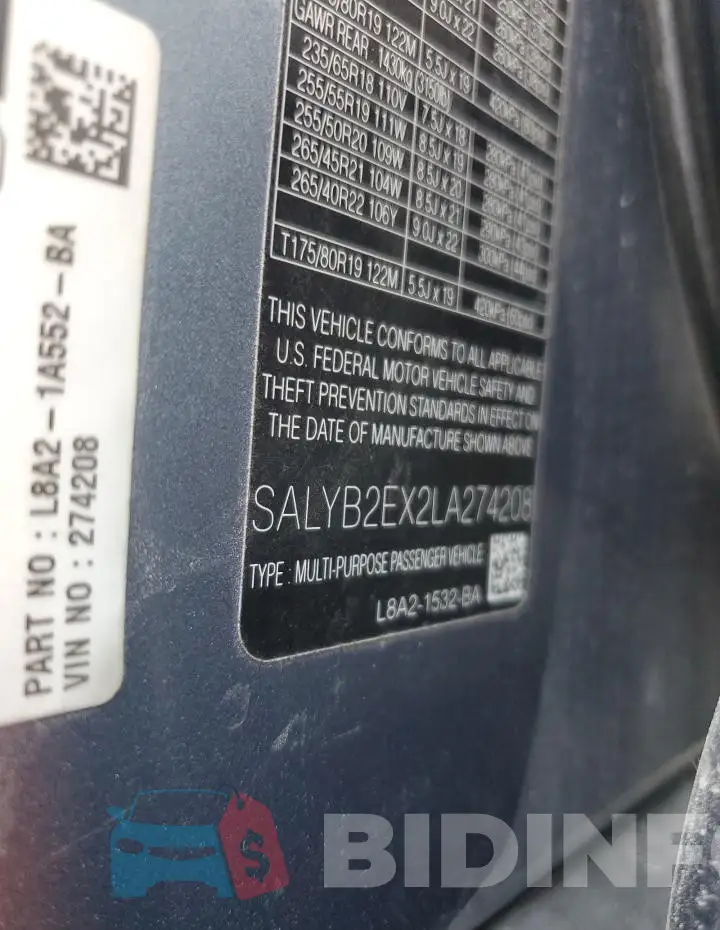 SALYB2EX2LA274208 Photo# 13