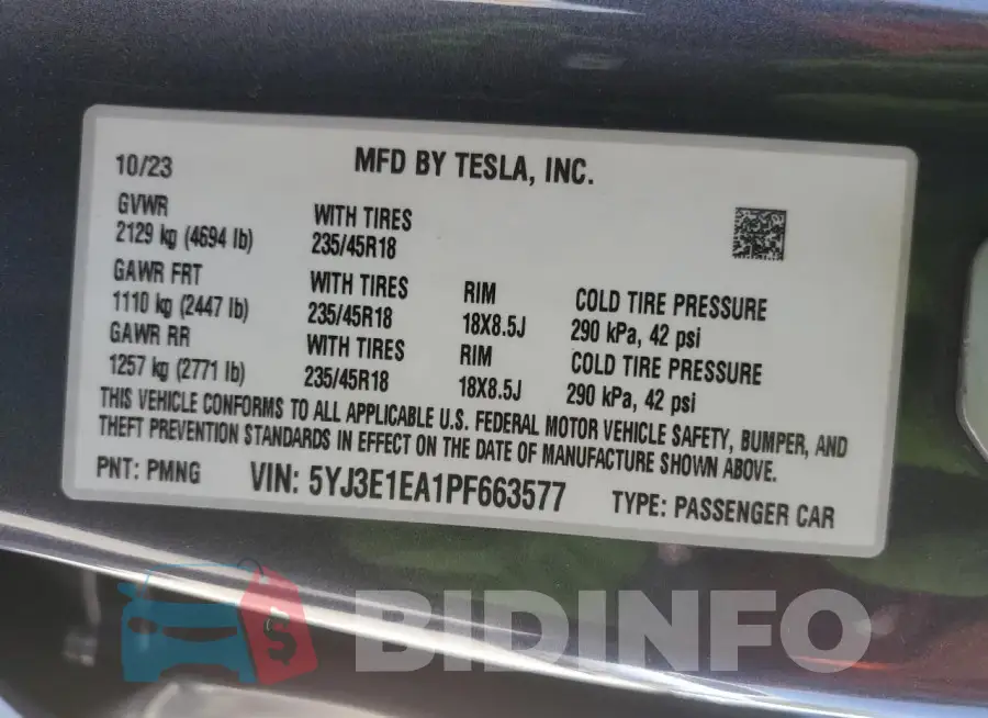 5YJ3E1EA1PF663577 Photo# 12