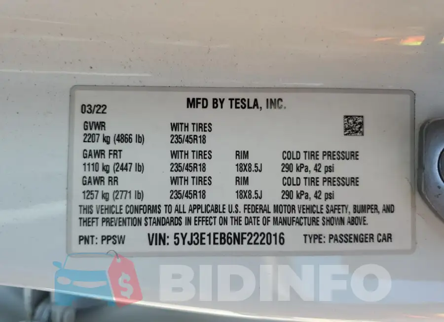 5YJ3E1EB6NF222016 Photo# 12
