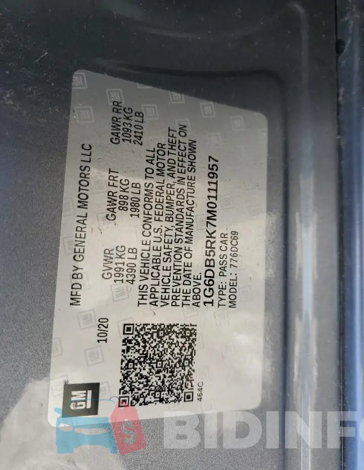 1G6DB5RK7M0111957 Photo# 12