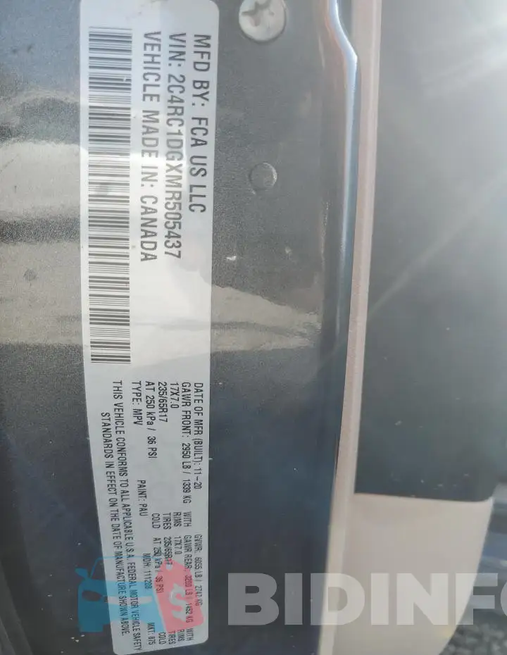 2C4RC1DGXMR505437 Photo# 14