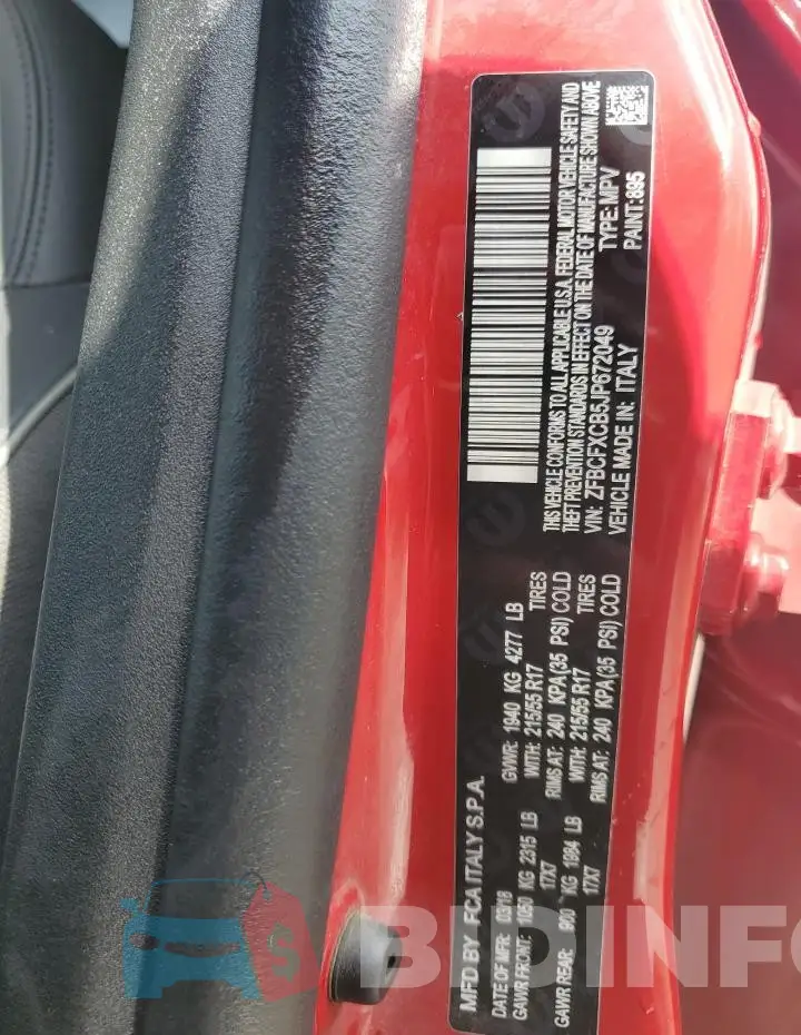 ZFBCFXCB5JP672049 Photo# 12