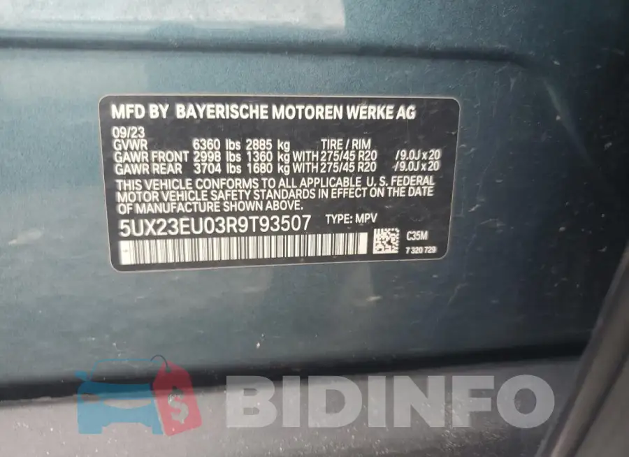 5UX23EU03R9T93507 Photo# 14