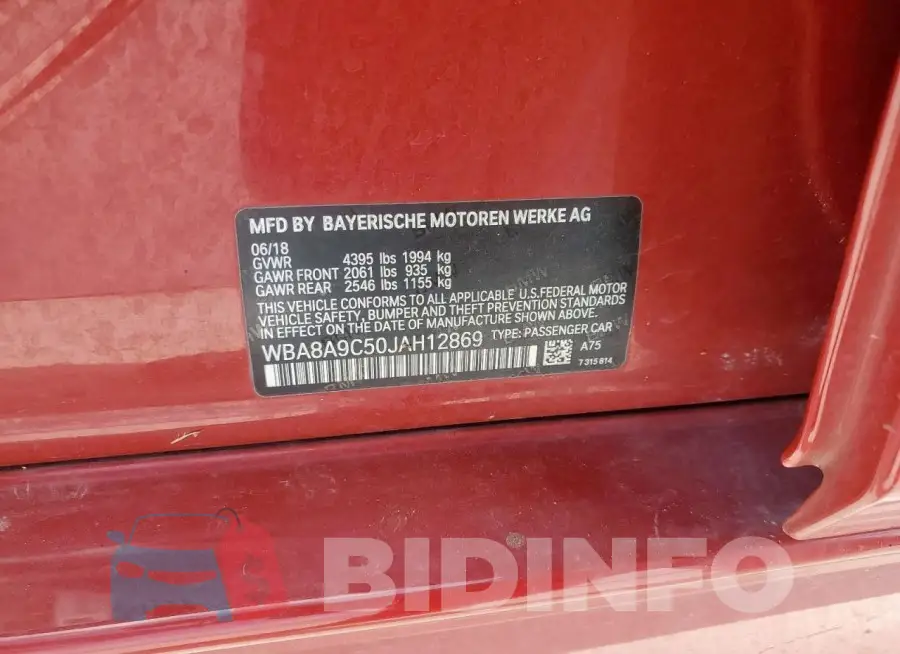 WBA8A9C50JAH12869 Photo# 12