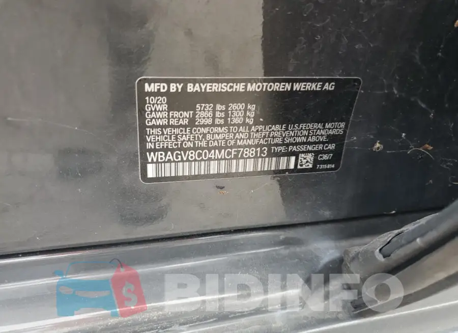 WBAGV8C04MCF78813 Photo# 12