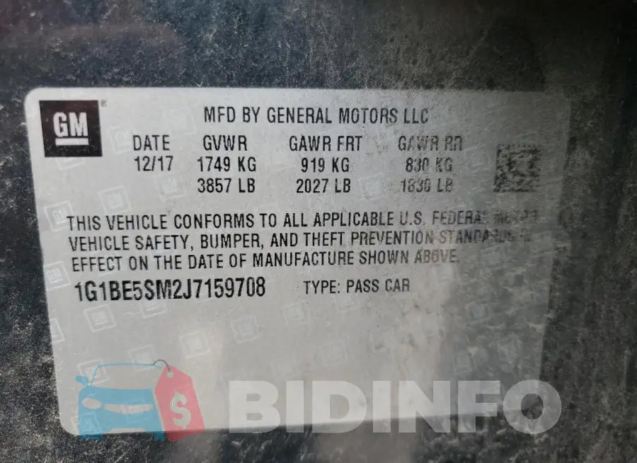 1G1BE5SM2J7159708 Photo# 12
