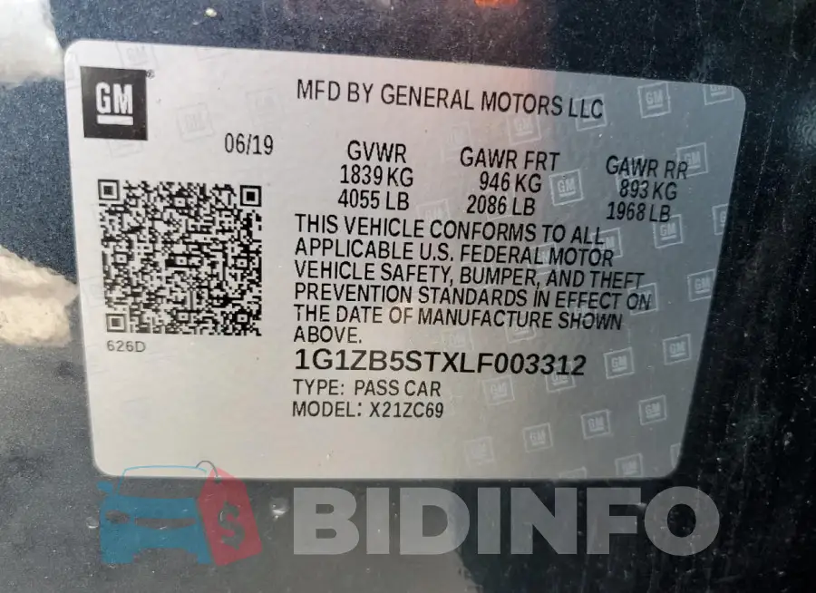 1G1ZB5STXLF003312 Photo# 12