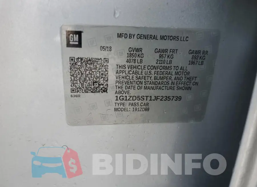 1G1ZD5ST1JF235739 Photo# 12