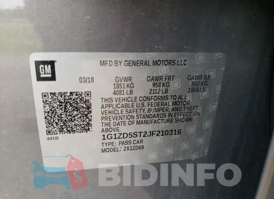 1G1ZD5ST2JF210316 Photo# 12
