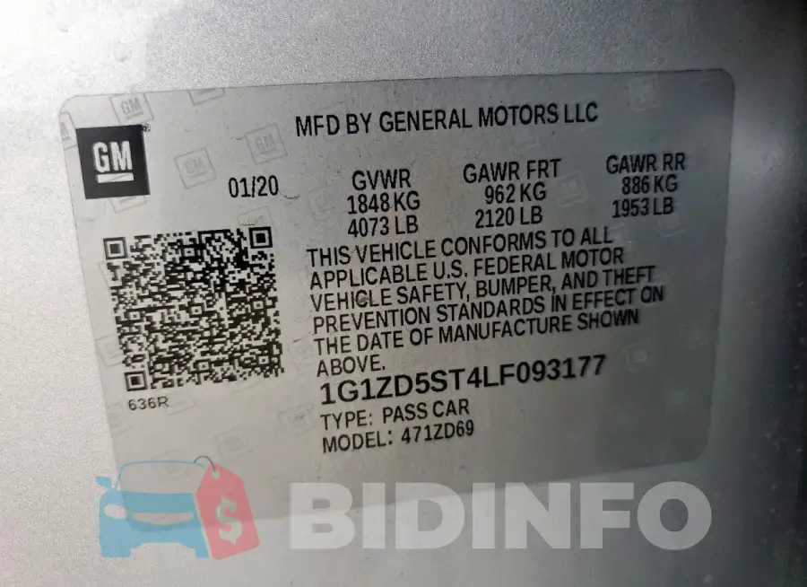 1G1ZD5ST4LF093177 Photo# 12