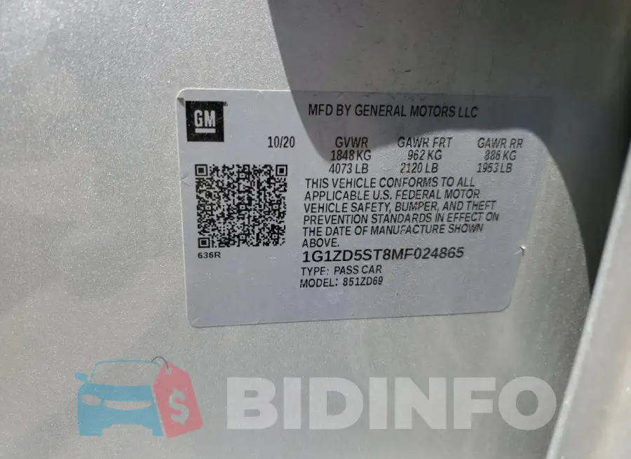 1G1ZD5ST8MF024865 Photo# 12