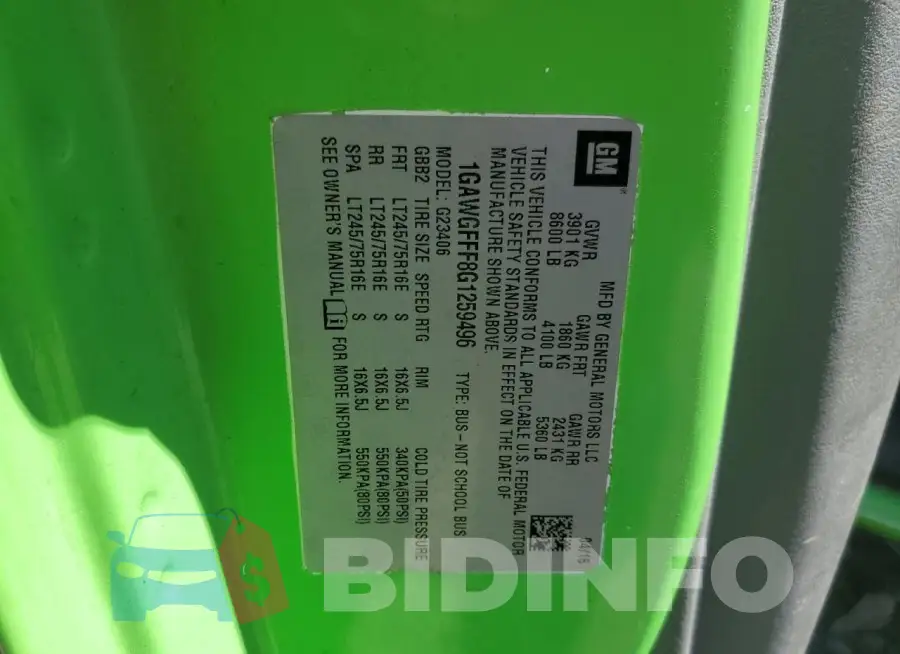 1GAWGFFF8G1259496 Photo# 13