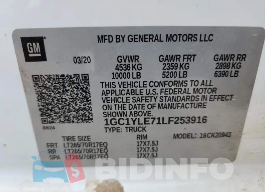 1GC1YLE71LF253916 Photo# 12
