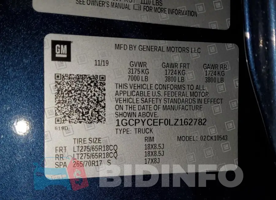 1GCPYCEF0LZ162782 Photo# 13