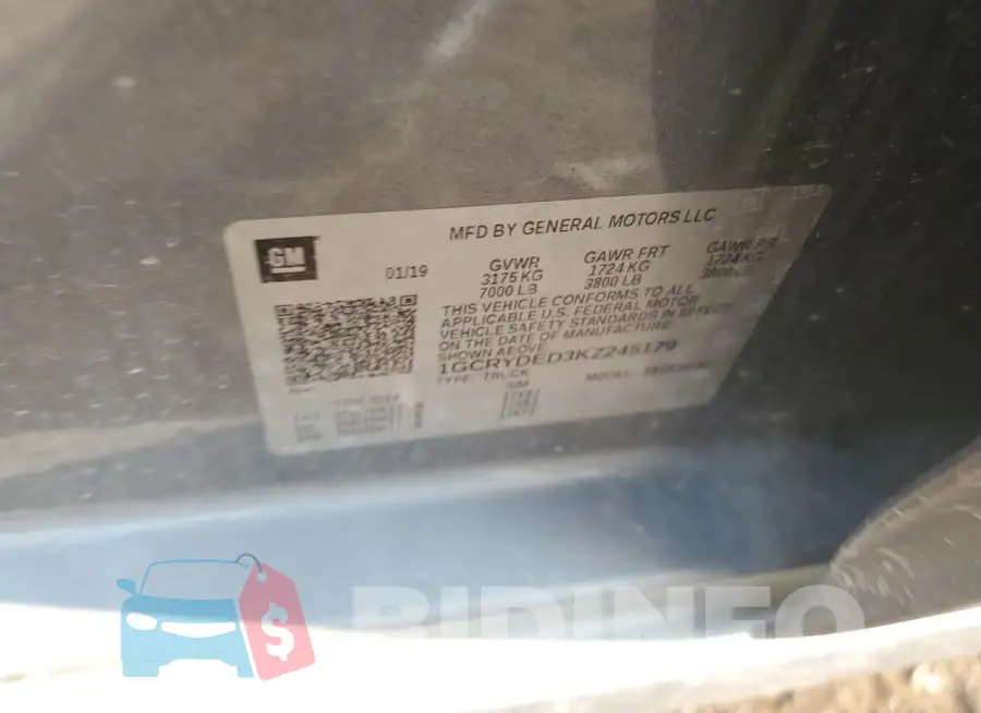 1GCRYDED3KZ245179 Photo# 12