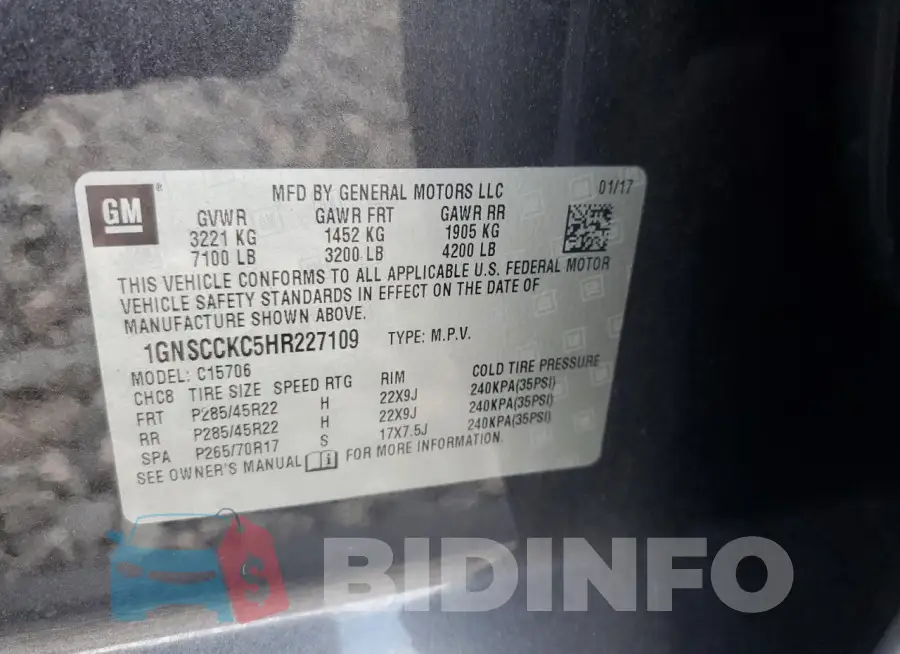 1GNSCCKC5HR227109 Photo# 13