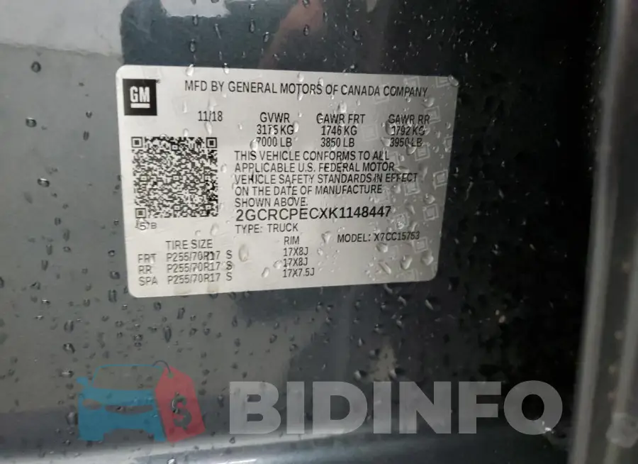 2GCRCPECXK1148447 Photo# 13