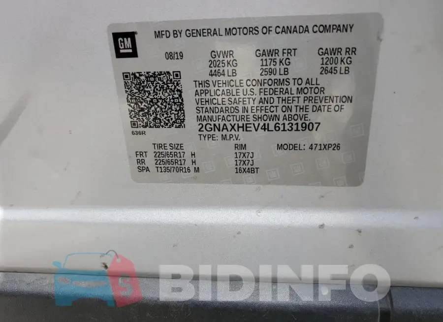 2GNAXHEV4L6131907 Photo# 13