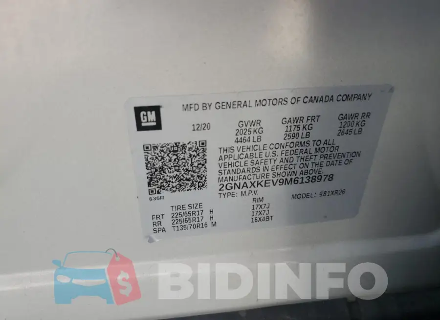 2GNAXKEV9M6138978 Photo# 13