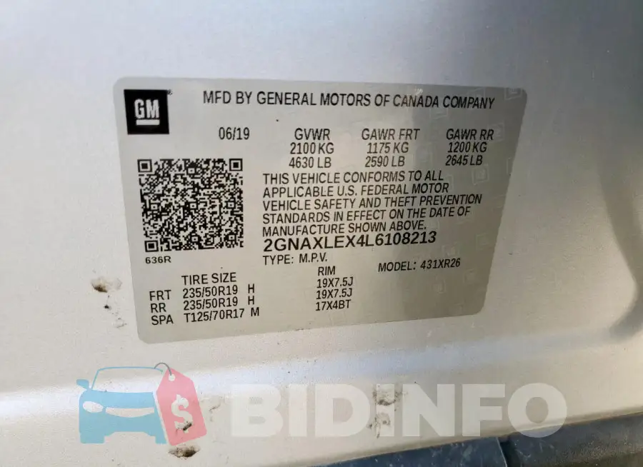 2GNAXLEX4L6108213 Photo# 12