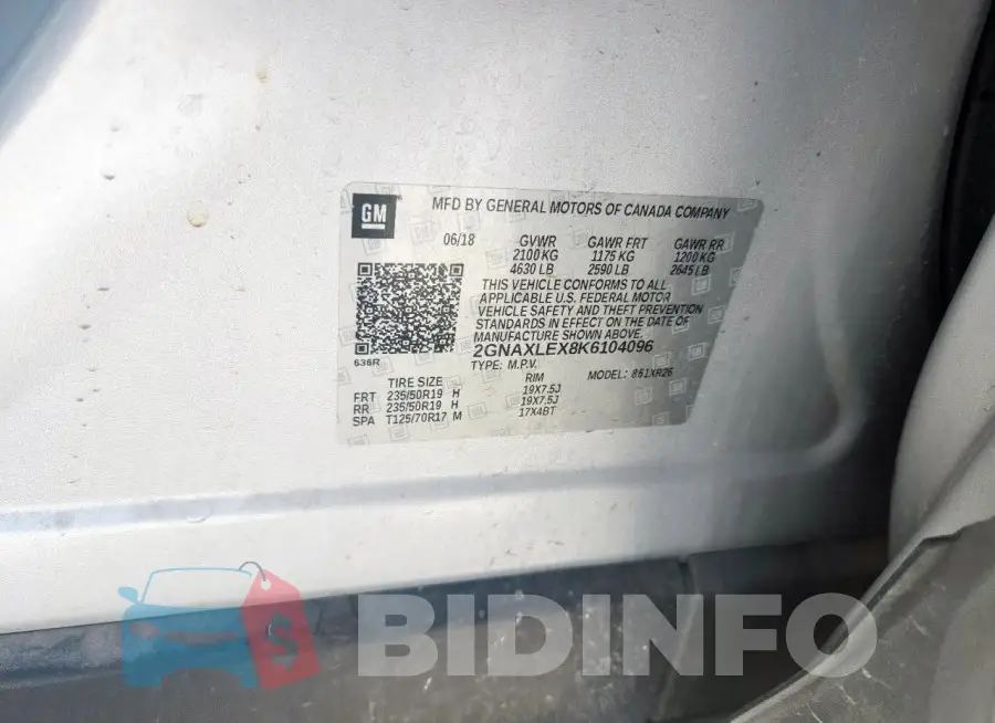 2GNAXLEX8K6104096 Photo# 13