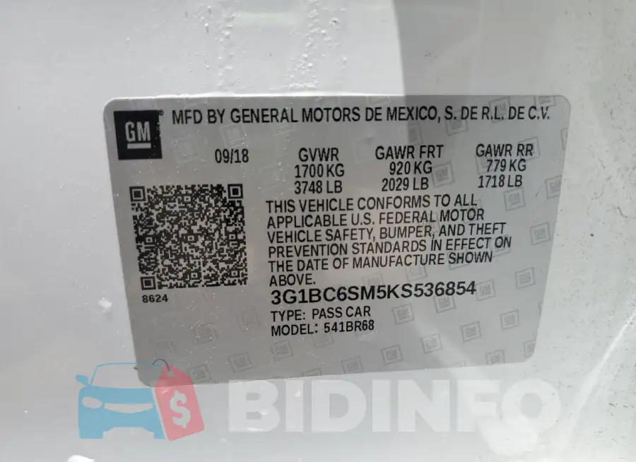 3G1BC6SM5KS536854 Photo# 12