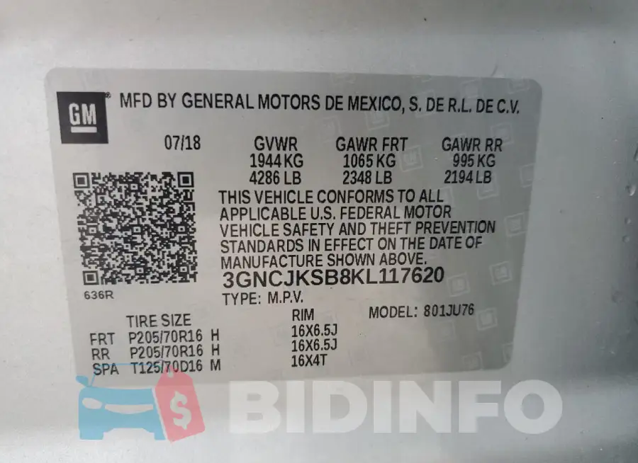 3GNCJKSB8KL117620 Photo# 12