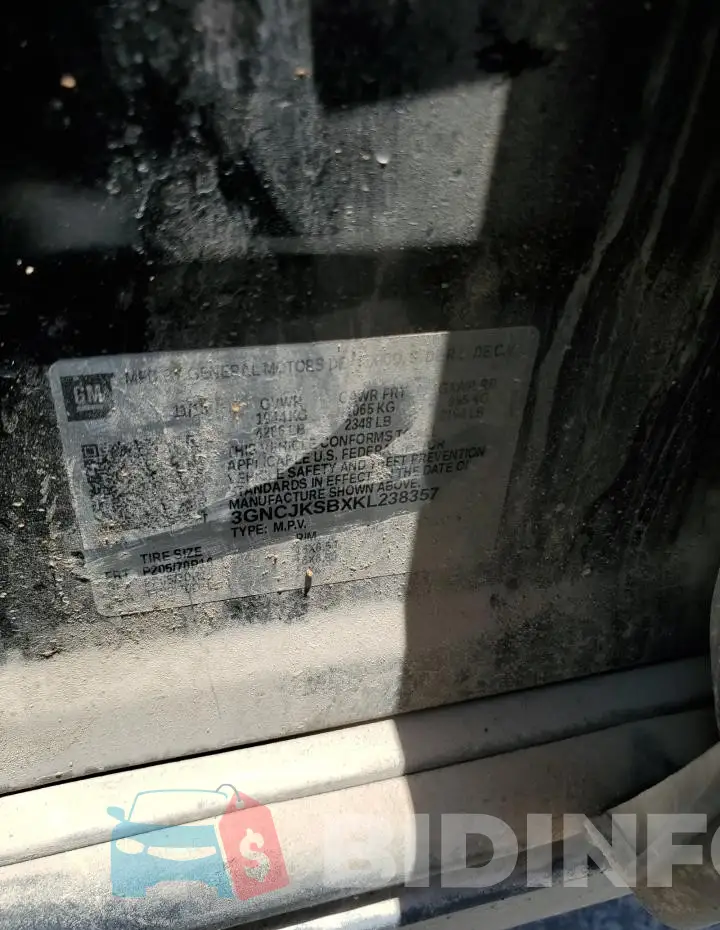 3GNCJKSBXKL238357 Photo# 13