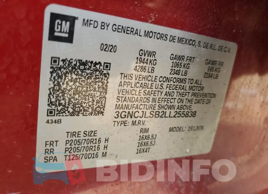 3GNCJLSB2LL255838 Photo# 14
