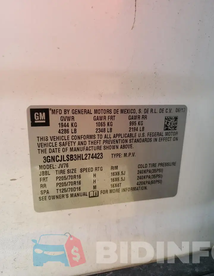3GNCJLSB3HL274423 Photo# 13