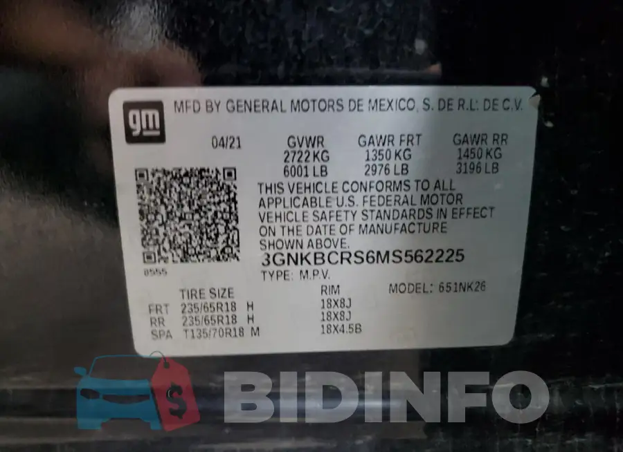 3GNKBCRS6MS562225 Photo# 13