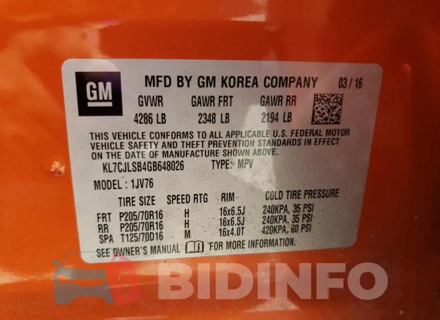 KL7CJLSB4GB648026 Photo# 12