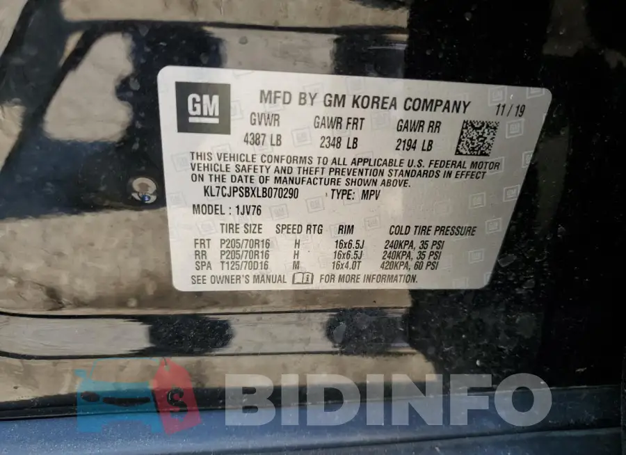 KL7CJPSBXLB070290 Photo# 13