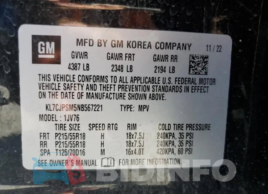 KL7CJPSM5NB567221 Photo# 13
