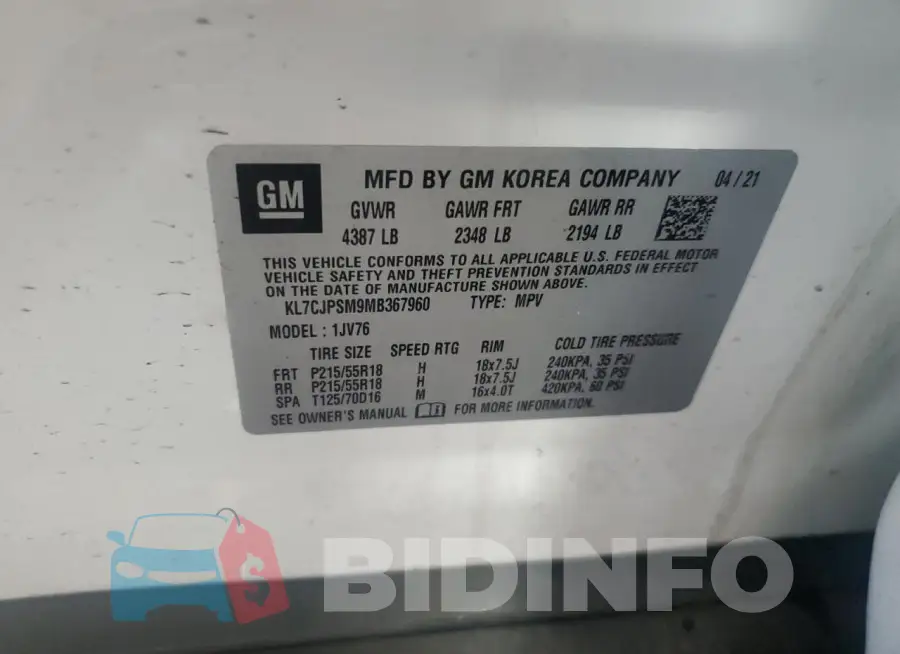 KL7CJPSM9MB367960 Photo# 14