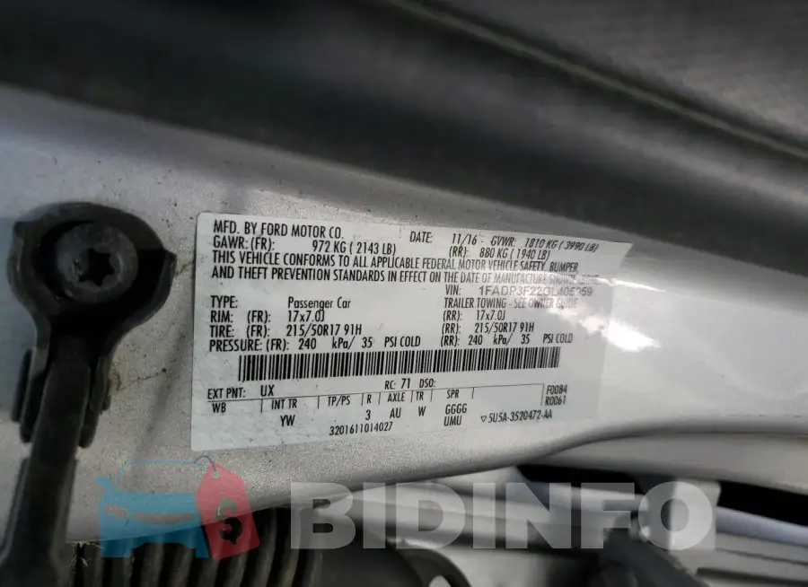 1FADP3F22GL405959 Photo# 12