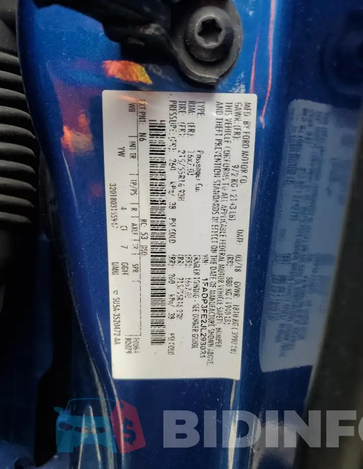 1FADP3FE2JL293021 Photo# 12