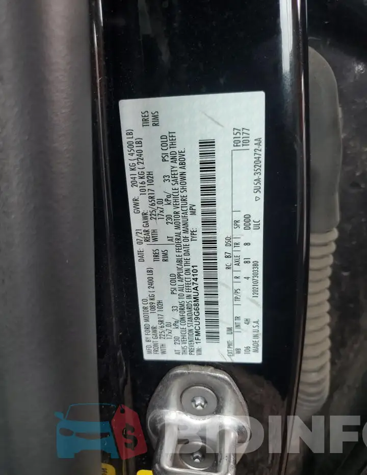 1FMCU9G68MUA74101 Photo# 13